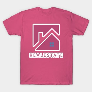 Creative Real Estate Sticker logo design. Property and Construction sticker logo design. Homes logo concept Real estate service and Growth house icon logo T-Shirt